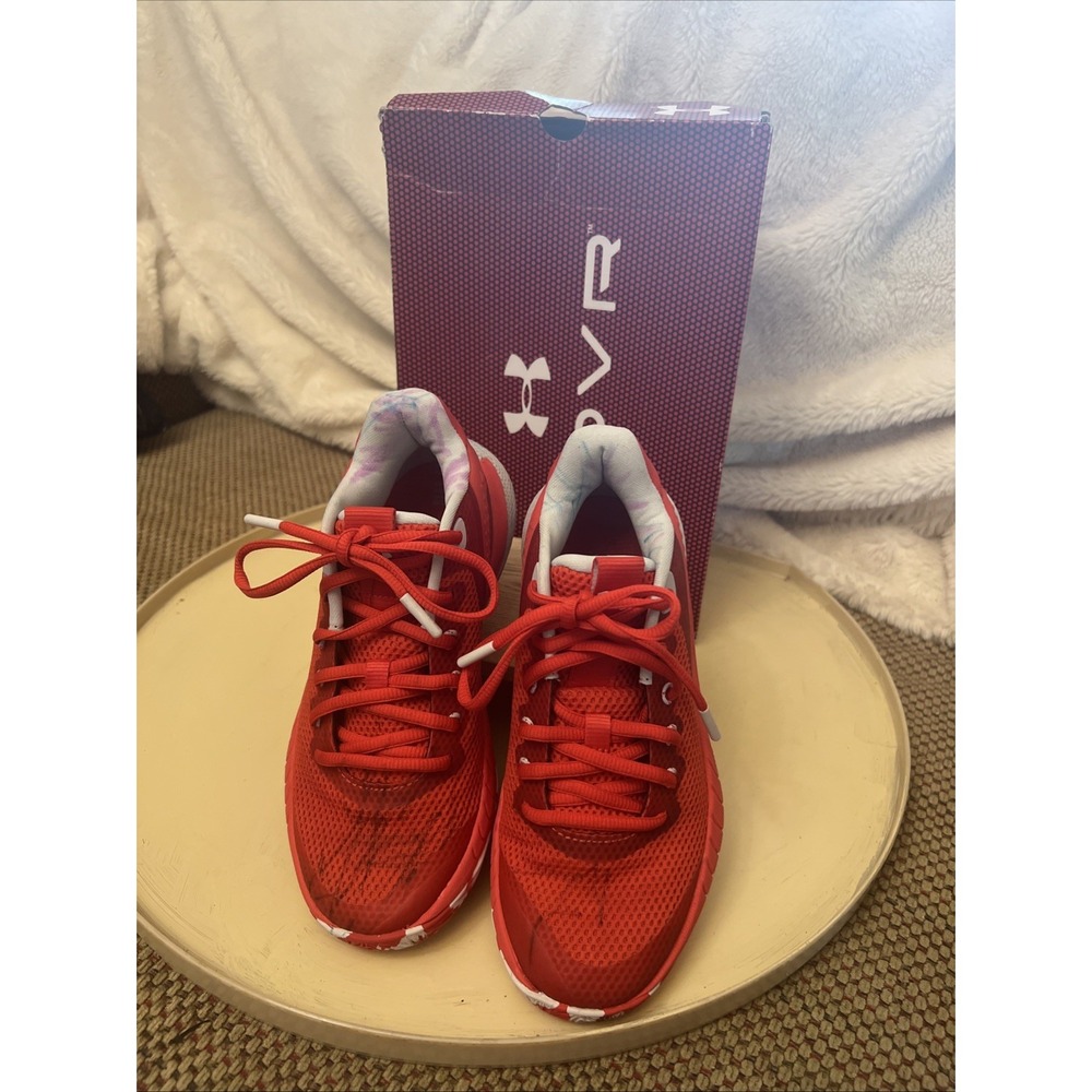 Under Armour Hovr Breakthru Basketball Shoes Womens Size 5 Red White